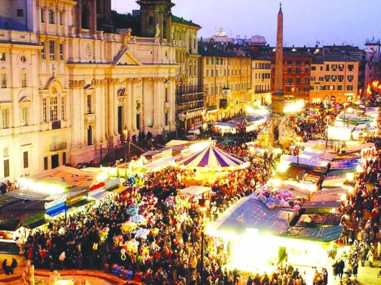 Julemarked på Piazza Navona.  «La Festa della Befana»