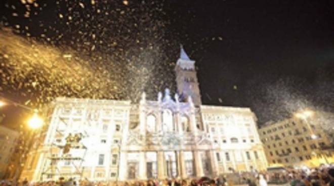 Snøfall i Roma – Kirken Santa Maria Maggiore